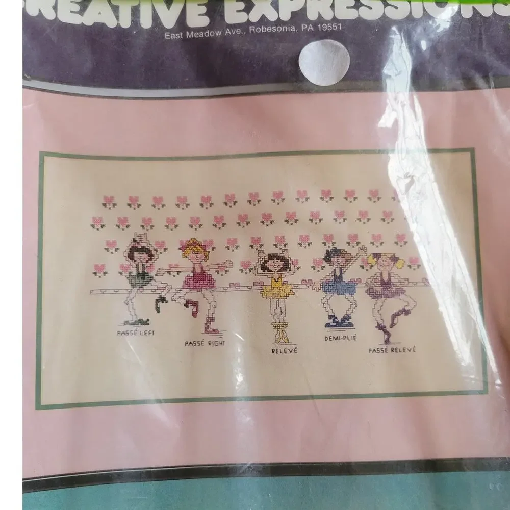 Creative Expressions #7800 Ballerinas Counted Cross Stitch Kit 1981 Sealed